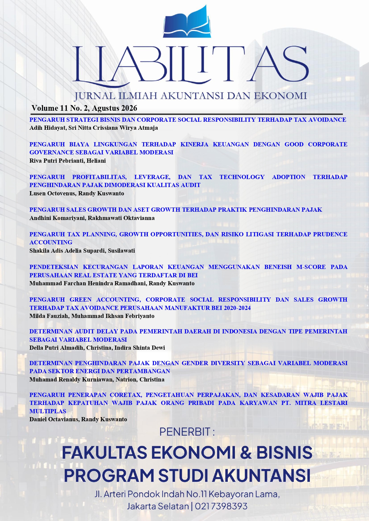 					View Vol. 11 No. 2 (2026): Volume 11 No.2, Agustus 2026
				